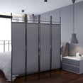 thumbnail image 2 of Jaxpety 4 Panel Room Divider W/ Leg Support 5.9 ft Folding Wall Partition for Home Office, Gray, 2 of 13