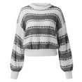 thumbnail image 4 of Vedolay Womens Tops Women's Striped Sweater 2023 Long Sleeve Ribbed Knit Loose Oversized Pullover Tops,Black S, 4 of 5