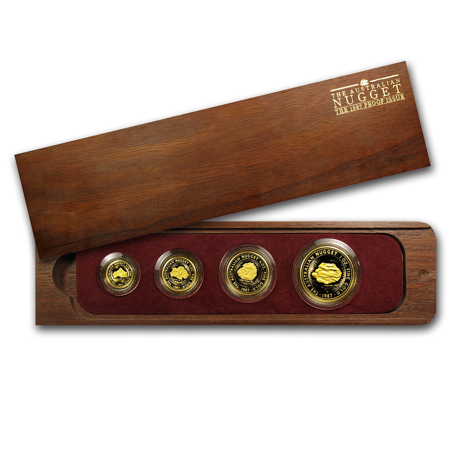 Perth Mint 1987 Australia 4Coin Gold Nugget Proof Set (1.85 oz