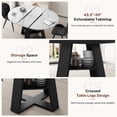 thumbnail image 3 of Hawsaiy Extendable Round to Oval Dining Table Set for 4–6, Space-Saving Wooden Table with Hidden Storage, Expandable Dining Table with Upholstered Chairs(White Table+4 Black Chairs), 3 of 9