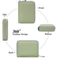 thumbnail image 4 of Light GreenGenuine Leather Women Wallet, Ladies Zipper Coin Purse, Female Card Holder with RFID Blocking, 4 of 5