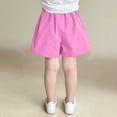 thumbnail image 5 of Cethrio Girls Summer Shorts Size 14, Relaxed Fit Elastic Waist Knitting Cotton Casual Kids Shorts Pink Size 14, 5 of 5