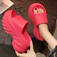 thumbnail image 4 of UTTOASFAY Ladies Spring Summer Soft Sole Open Toe Non-Slip Round Toe Solid Color Comfortable Indoor Footwear Hot Pink, 4 of 9