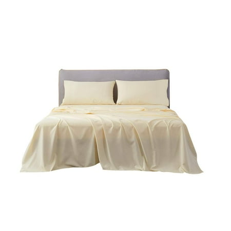 4pc Super Single Size Un-Attached Waterbed Sheets with 15 Inch Deep Pocket Solid Ivory - 1500 Series Brushed Microfiber Hotel Quality Bed Sheets for Waterbed by The Great American Store
