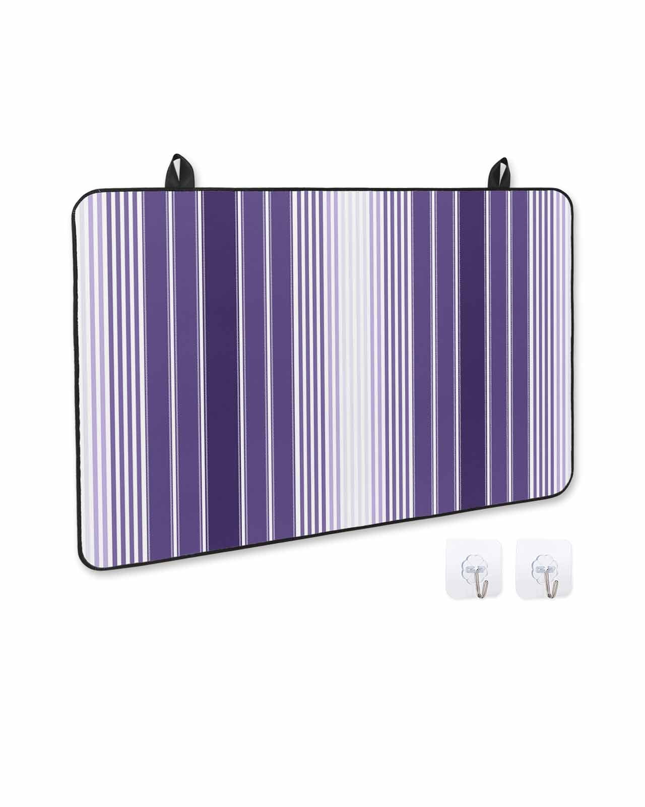 nqOlkjepod Large Induction Cooktop Protector Mat 36"x21", Purple Ombre Stripe Stove Top Covers for Electric Stove, Farmhouse Simple Striped Decorative Stove Burner Cover Mats, Glass Top Stove Cover