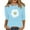 Light Blue, variant on PuLe Long Sleeve Shirts for Women 3/4 Length Sleeve Womens Tops Summer Three Quarter Striped Shirts Dressy Casual Printed Tunic Tops Women Blouses