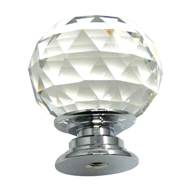 Poignée en Verre Cristal Poignée Sphérique Tiroir Bouton de Traction Cristal Trou Unique Poignée de Meuble - Transparent - 30mm