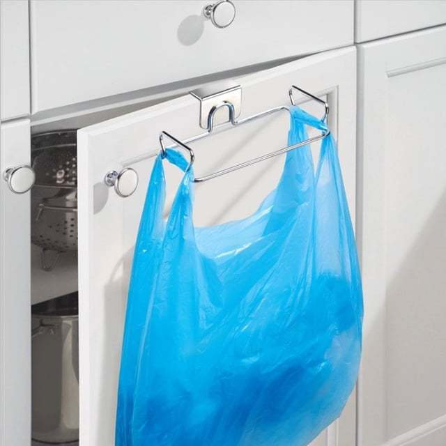 Estante de almacenamiento de basura, colgador de cocina de acero inoxidable, estante para bolsas de basura, soporte para colgar bolsas de basura, calidad inigualable