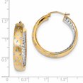 thumbnail image 2 of 14k & Rhodium Polished, Satin & D/C In/Out Hoop Earrings TF1045TT, 2 of 2
