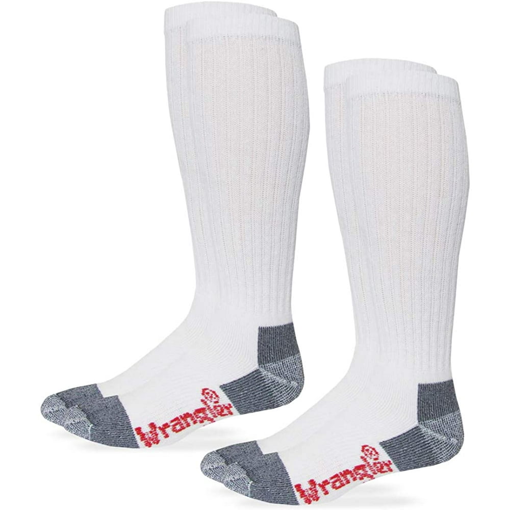 Wrangler Wrangler Men's Socks, Cotton Cushion Over The Calf Work Tall Socks, 2 Pair Walmart