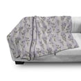 thumbnail image 3 of Lavender Soft Flannel Fleece Throw Blanket, Stripes and Flowers Ribbons Romantic Country Spring Season Inspired Design Art, Cozy Plush for Indoor and Outdoor Use, 70" x 90", Purple, by Ambesonne, 3 of 6