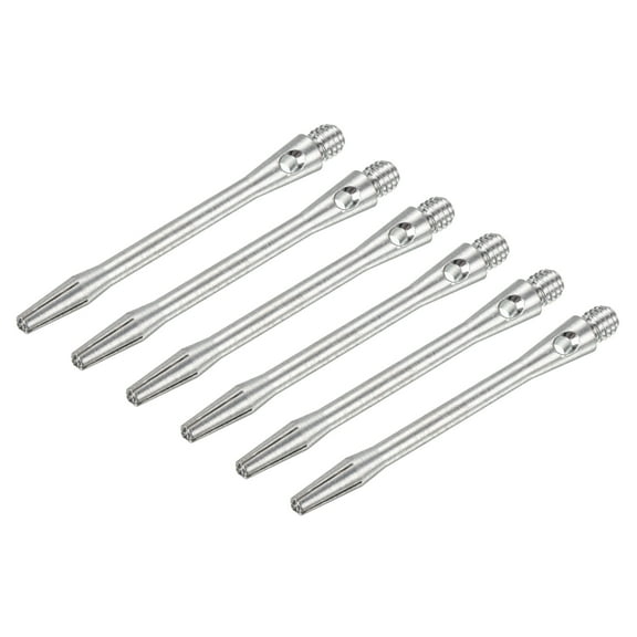 Uxcell 48mm Dart Shafts, Medium 2BA Thread Aluminum Dart Stems - 6 Pack (Silver Tone)