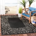 thumbnail image 3 of SAFAVIEH Courtyard Chole Bordered Indoor/Outdoor Area Rug, Black/Beige, 5'3" x 7'7", 3 of 12