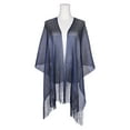 thumbnail image 3 of CHALINOS INSPIRADORES para Mujeres, Chales y Envueltos para Vestidos de Noche, Brillantes, Relucientes y Elegantes para Fiestas de Boda, Azul Oscuro (Plata) 74.8"x17.7" (LxA), 3 of 6