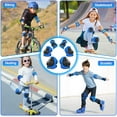thumbnail image 7 of Kids Protective Gear Set, Knee and Elbow Pads with Wrist Guards 3 in 1 for Bike, Cycling, Roller Skating, Rollerblading Scooter, Skateboard, Inline Skating, Hover Boards(Blue), 7 of 7