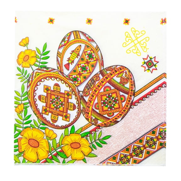 20 Ukrainian Paper Napkins 3-ply Easter Eggs Pysanky
