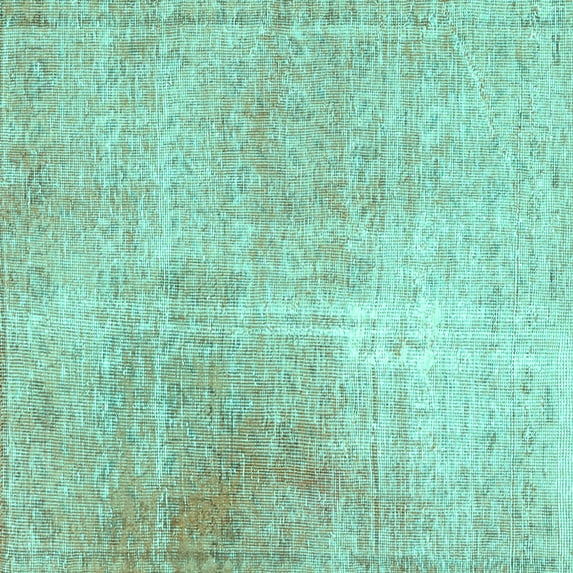 Ahgly Company Machine Washable Indoor Square Persian Turquoise Blue Traditional Area Rugs, 3' Square