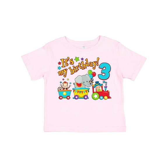 Inktastic It's My Birthday Circus Train 3rd Birthday Boys or Girls Toddler T-Shirt