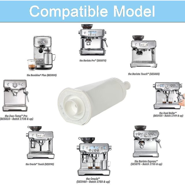 Filtro de agua de repuesto para máquina Caf Ses Bes008 Ses875 Ses880, Compatible con 990/980/500/878/875/880, 2 paquetes