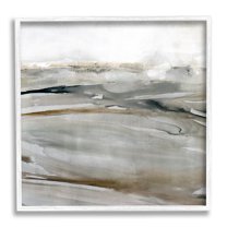 Stupell Industries Abstract Grey Landscape Abstract Painting White Framed Art Print Wall Art, 12 x 12