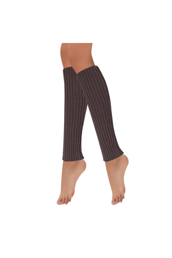 80's Style Neon Fluorescent Ribbed Leg Warmers, Mahogany Gray