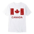 thumbnail image 5 of MIASHUI Journée Nationale Européenne Canadienne Feuille d'Érable Imprimée Garçons T-Shirt Décontracté Confortable à Manches Courtes pour Activités Extérieures Blanc, 6-7 Ans, 5 of 5