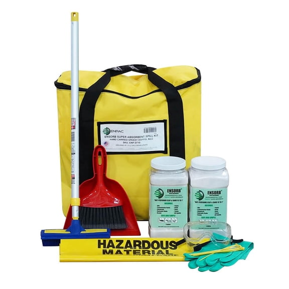 Enpac ENSORB Super Absorbent Spill Kit, Universal, Yellow, Duffel Bag, 2-Gallon Spill Capacity