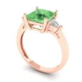 thumbnail image 2 of 2.32 ctw 3 Stone Anniversary Ring for Women | Princess Cut Simulated Green Diamond | Hyperallergenic Solid 14K Rose Gold, 2 of 5