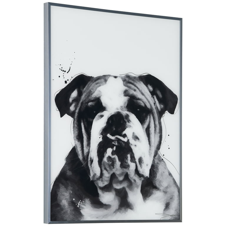 Empire Art Direct Beagle Black and White Pet Paintings on Reverse Printed  Glass Framed Dog Wall Art, 24 x 18 x 1, Ready to Hang 