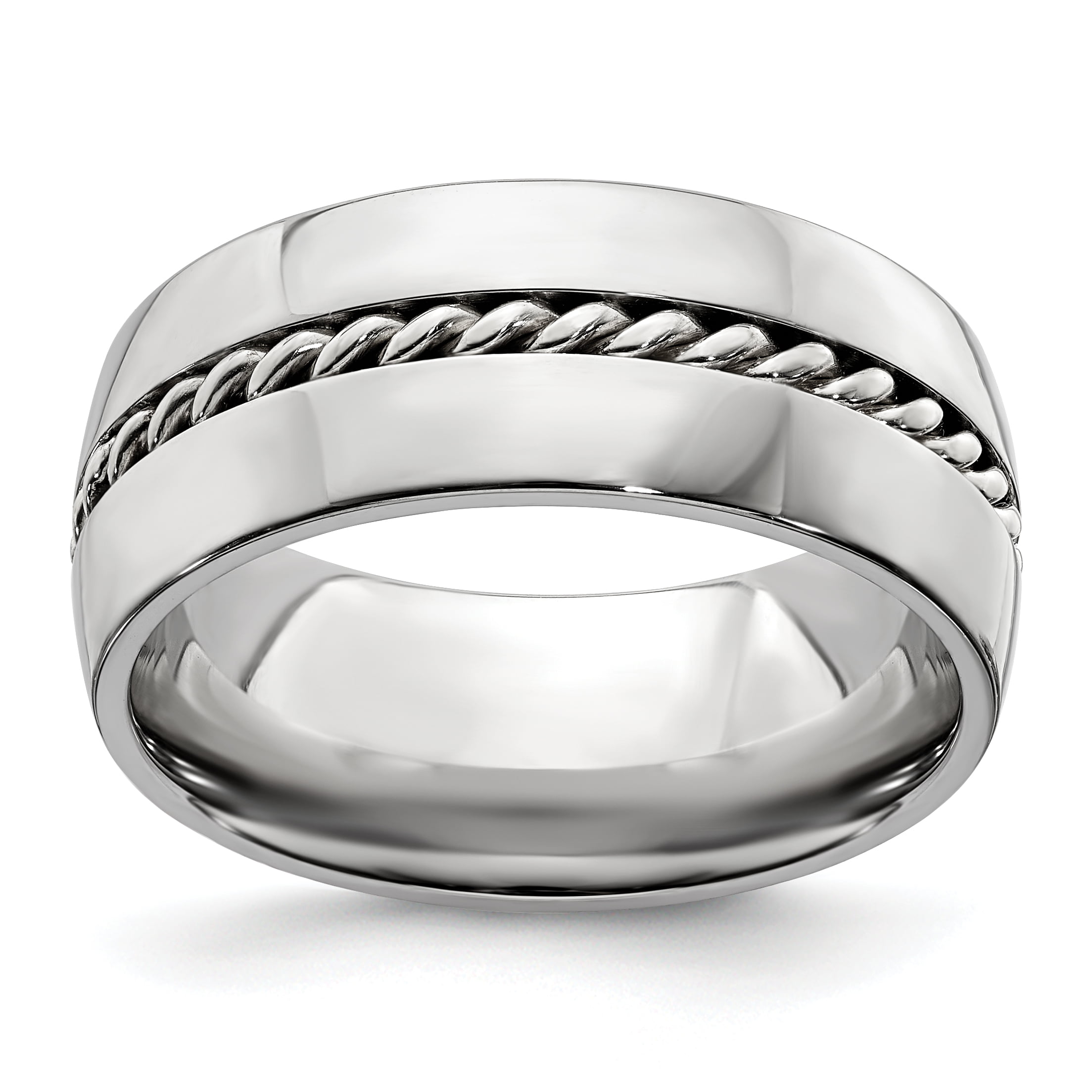 Edward Mirell Cobalt and Sterling Silver Braided 9mm Comfort-Fit Band 