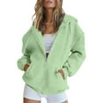 thumbnail image 7 of Viadha Lightweight Zip Up Hoodie Women Oversized Sweatshirt Long Sleeve Hooded Jacket Plus Size Fall 2025 Plain Hoodies, 7 of 7