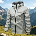 thumbnail image 2 of Zynoxe Mens Rain Jackets Outdoor Lightweight Waterproof Drawstring Hood Long Sleeve Rain Coat with Pockets Casual Windbreaker for Hiking Travel Gray L, 2 of 5