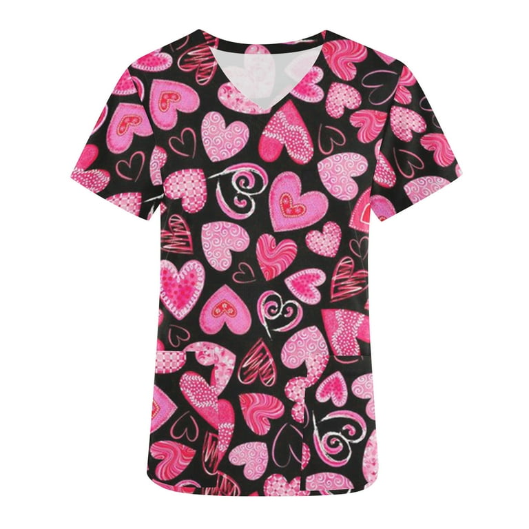 Cheap valentine scrub tops deals