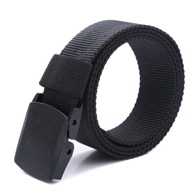 pitrice Men Boys Canvas Breathable Tactical Waist Belt with Plastic Buckle Solid Waist Strap Belts Rescue Rope Band