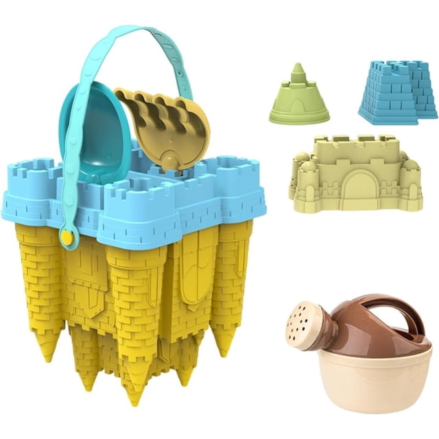 1 Juego de juguete de playa para chico, borde liso, forma exquisita, Color brillante, amplia aplicación, molde de Castillo de juguete con juego de pala para chico amarillo