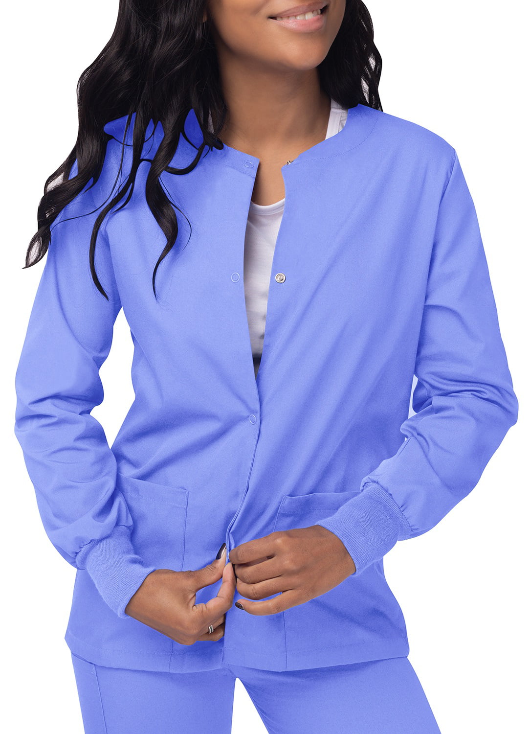 SIVVAN Scrubs for Women Up Jacket Front Snap Warm 