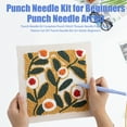 thumbnail image 2 of Visland Punch Needle Kit Complete Punch Stitch Threads Needle Frame Floral Pattern Set DIY Punch Needle Kits for Adults Beginners, 2 of 8
