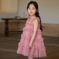thumbnail image 6 of Gubotare Tutu Dress for Girls Toddler Tulle Tutu Dress Baby Girl Sleeveless Floral Embroidery Princess Birthday Party Dresses (Hot Pink,Size 3-4 Years), 6 of 7