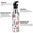 thumbnail image 3 of Yayeee 20oz Insulated Water Bottle Double Wall Stainless Steel with Flip Straw Lid, Red Nordic Christmas, 3 of 7
