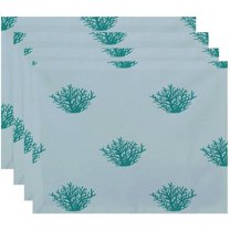 Simply Daisy 18" x 14" Coral Corral Coastal Print Placemat