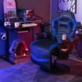 thumbnail image 2 of Goplus Massage Gaming Recliner Height Adjustable Racing Swivel Chair with Cup Holder Blue, 2 of 9
