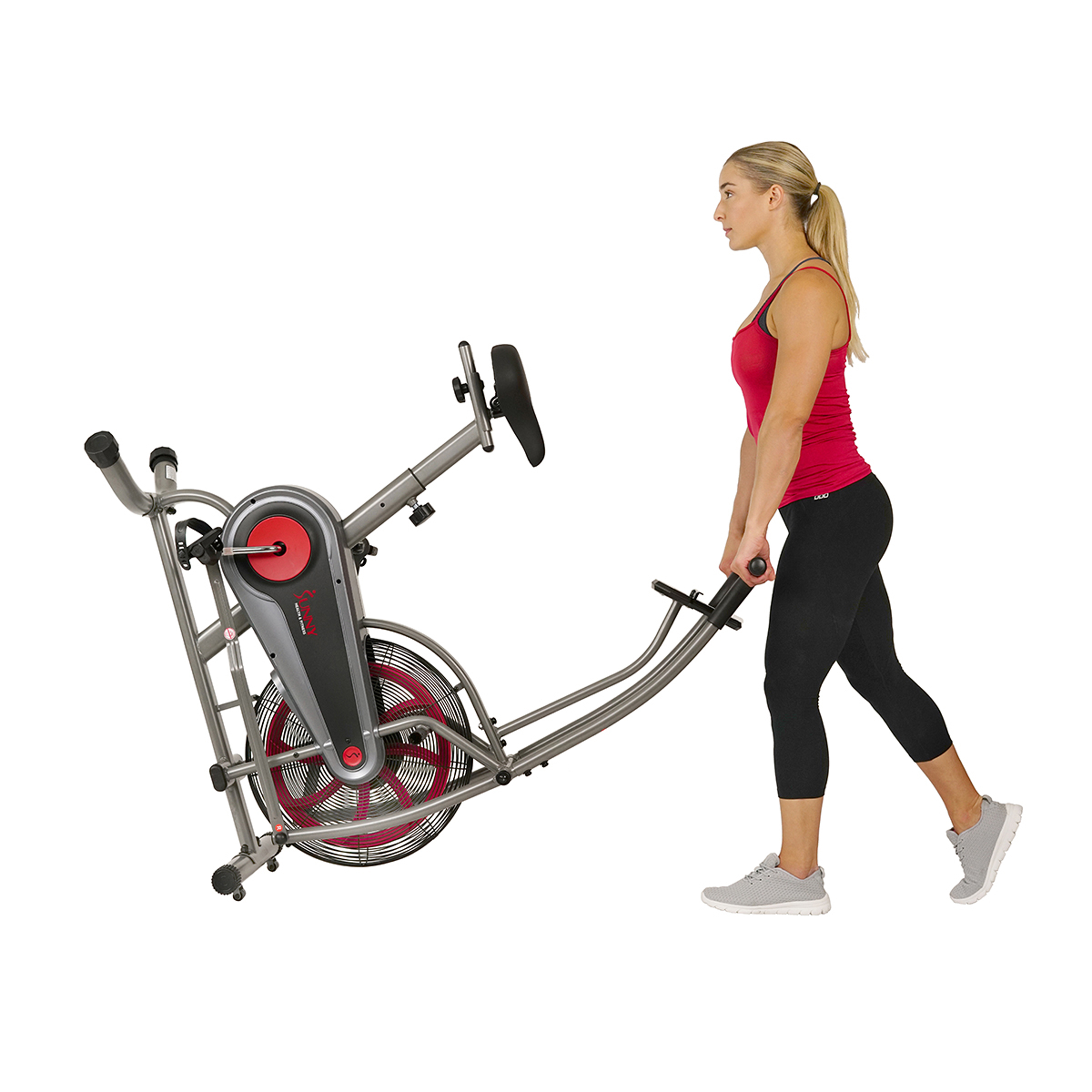 Sunny Health & Fitness Stationary Motion Fan Air Bike Exercise Machine, Indoor Home Cycling Trainer Static Bicycle, SF-B2916 - image 8 of 8