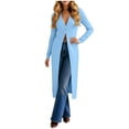 thumbnail image 5 of Feancey Long Cardigans for Women Lightweight Knit Dusters V Neck Button Up Sweaters Solid Color Fashion Jackets Elegant Office Work Jacket Light Blue S, 5 of 7