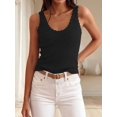 thumbnail image 6 of Women V‑Neck Ruffle Sleeveless Ribbed‑Knit Tank Top, Lightweight Casual Going‑Out Summer Blouse, 6 of 13