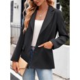 thumbnail image 6 of Women's Casual Blazers Long Sleeve Lapel Button Open Front Work Office Blazer Jackets Suit, 6 of 6