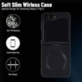 thumbnail image 2 of Magnetic for Samsung Galaxy Z Flip 5 Case,Soft Silicone Camera Protection Samsung Z Flip 5 Case with HD Screen Protector,Slim Strong Magnetic Z Flip 5 Case with Soft HD Clear Film,Black, 2 of 7