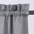 thumbnail image 2 of 24 Inch Grey Kitchen Curtains, Waffle Woven Textured Short Tier Curtains for Bathroom Windows Cafe Kitchen Curtains, Grey, 2 of 7