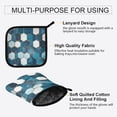 thumbnail image 3 of Yayeee Oven Mitts and Pot Holder Set of 2 Heat Resistant Kitchen Gloves Baking Hot Pad, Dark Blue Hexagon Patterns, 3 of 5