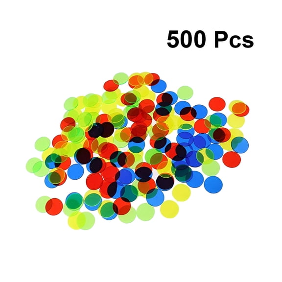 BESTSKY Colorful Bingo Chips for Game Use 500 Pieces ABS Plastic Counting Discs Markers 15mm