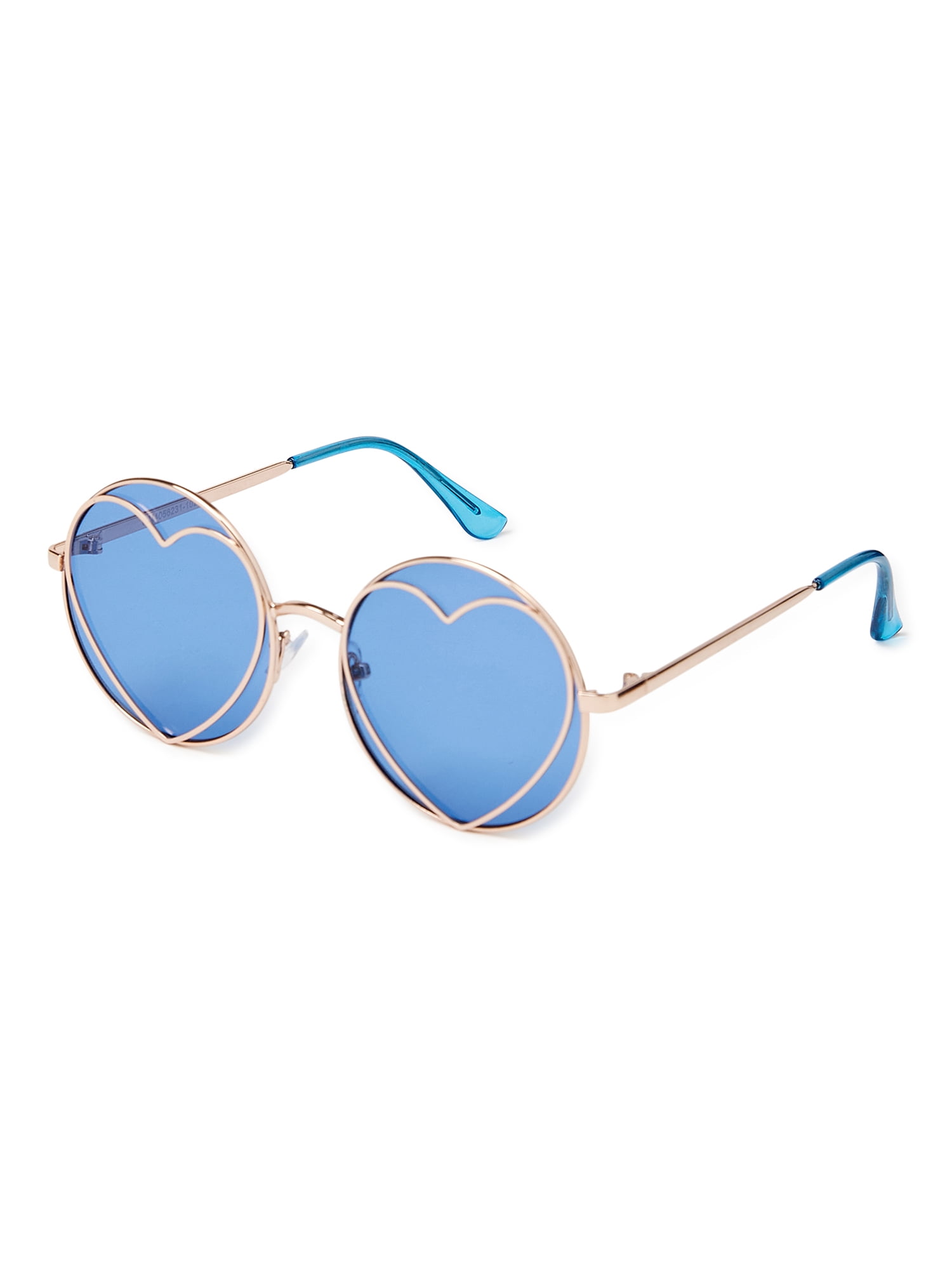 Justice Girls' Frameless Round Sunglasses with Inner Heart Frame